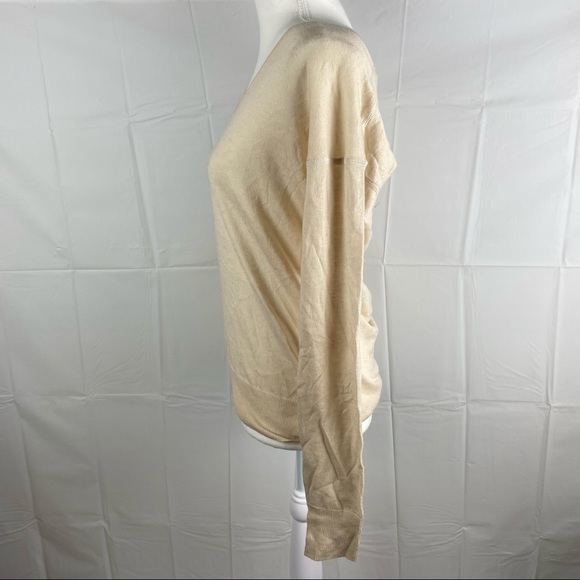 Women's Country Road Off White V-Neck Long Sleeve Wool/Silk Top Size XS - Picture 2 of 8